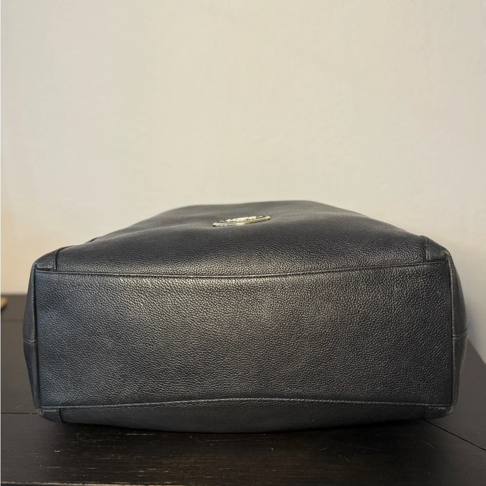 Coach Kristin Black Pebbled Leather Zip Hobo Bag - Gold Hardwared - Style 33547